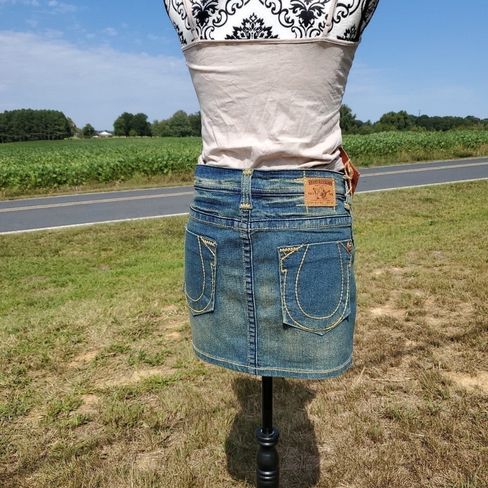 True Religion Blue Denim Mini Skirt
